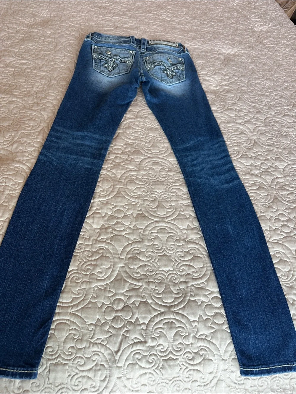 Rock Revival Women's Dark Blue‎ Skinny Jeans 25”x 32” Scotia